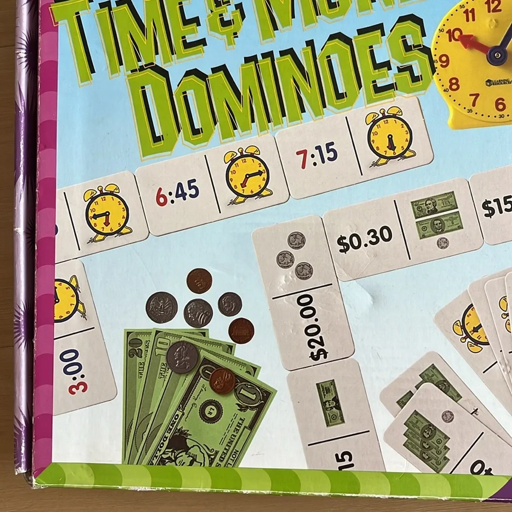 DISCOVER TOYS TIME AND MONEY DOMINOES GAME AGES 6+